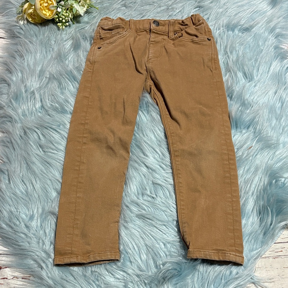 Zara The Slim Denim Tan Pants sz 3-4 years